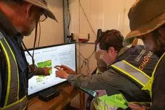 Reviewing a land-cover map with the field team